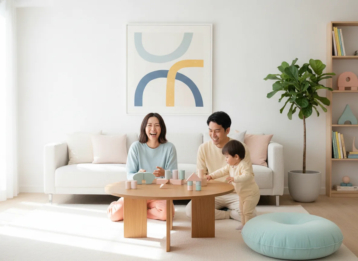 Playful modern lifestyle, joyful curious mood, soft bright