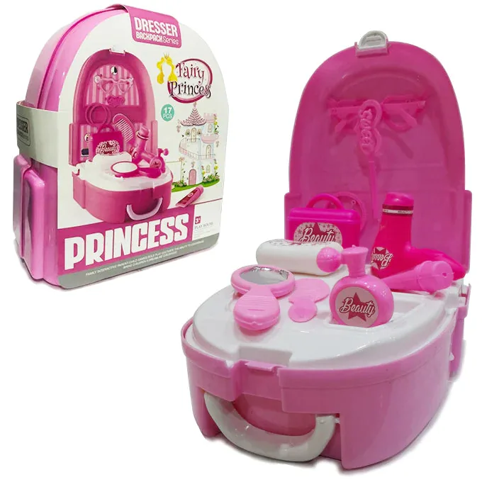 17 Pcs Makeup Backpack | Fairy Princess Dresser